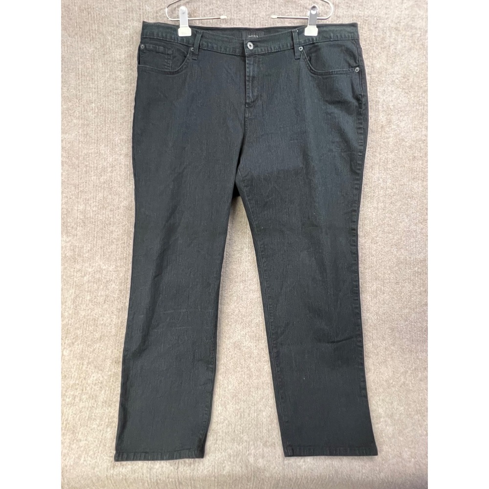 James Icon Twiggy Z Black Cat Jeans Size 24 Women's Dark Wash Denim Pants